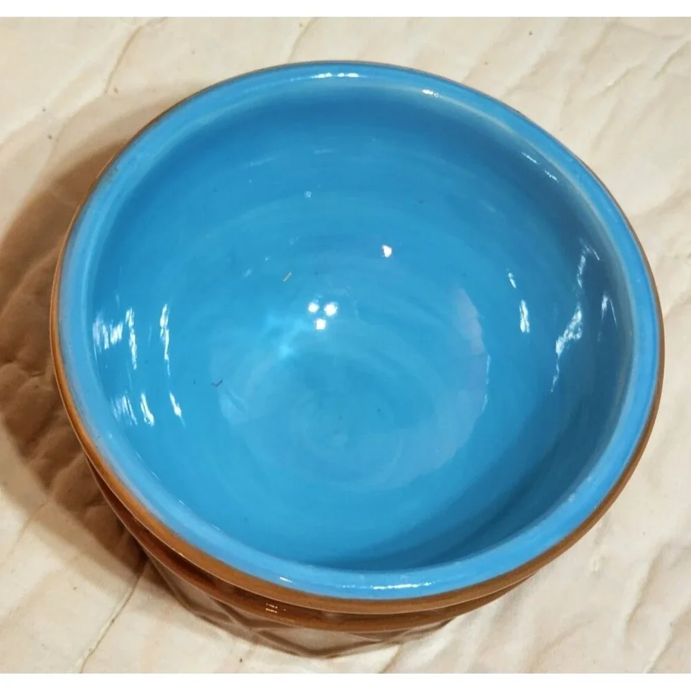 Pottery Barn Ice Cream Serving Bowl Ceramic & 2 Sundae Dessert Bowls